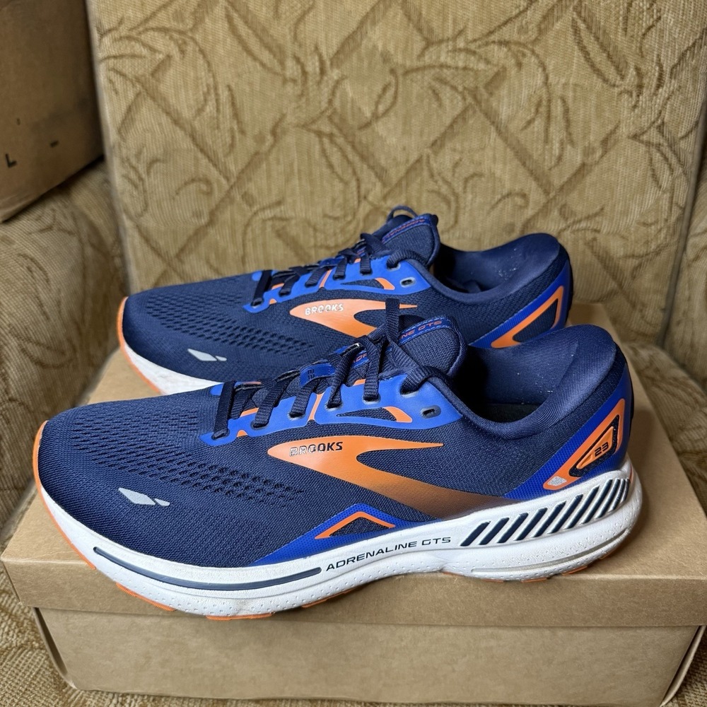 Brooks Adrenaline GTS 23 Mens Size 9.5 Blue Athletic Running Shoes Sneakers